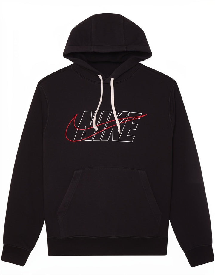 Nike masculino gráfico moletom com capuz médio algodão preto
