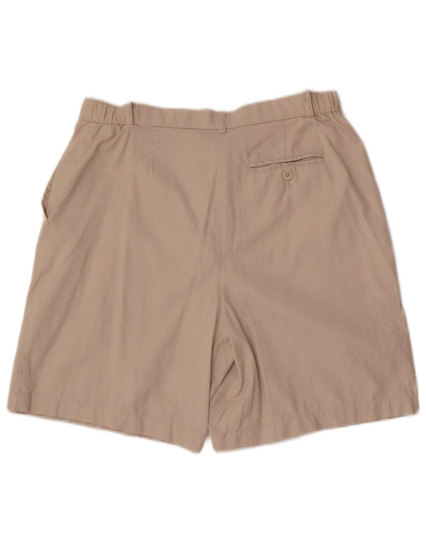 Shorts chino feminino de cintura alta Marks & Spencer Reino Unido 16 grande W30 algodão bege
