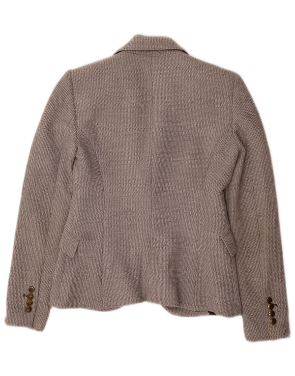 Jaqueta blazer feminina Zara com 1 botão Reino Unido 6 XS cinza poliéster