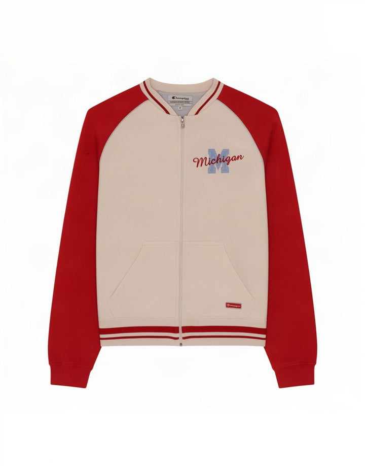 Jaqueta feminina Champion Michigan Tracksuit Top UK 12 Médio Branco