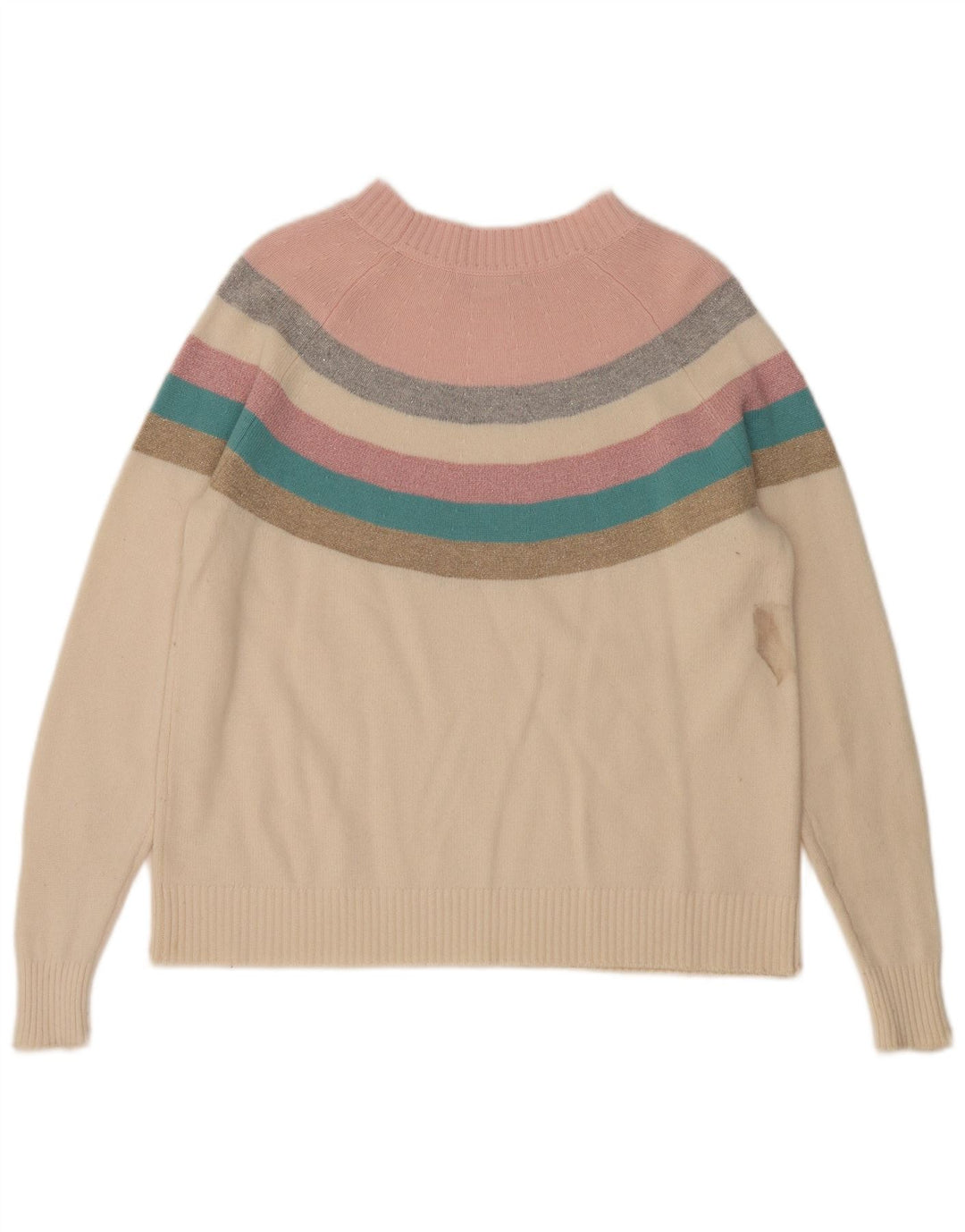 Suéter feminino Boden com gola canoa UK 14 listrado médio multicolorido