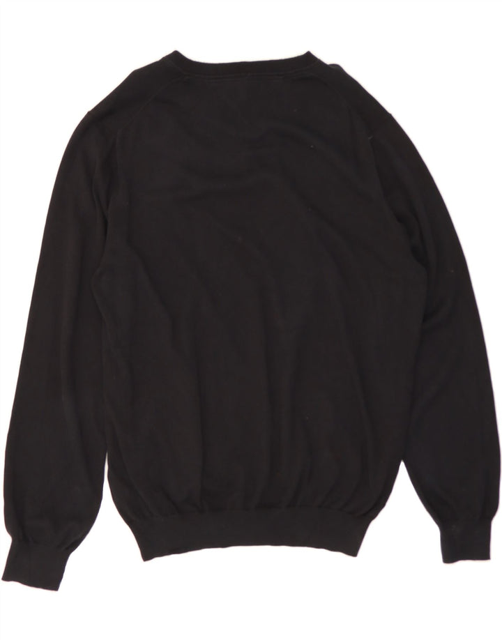 TOMMY HILFIGER Mens V-Neck Jumper Sweater 2XL Black Cotton Vintage Tommy Hilfiger and Second-Hand Tommy Hilfiger from Messina Hembry 