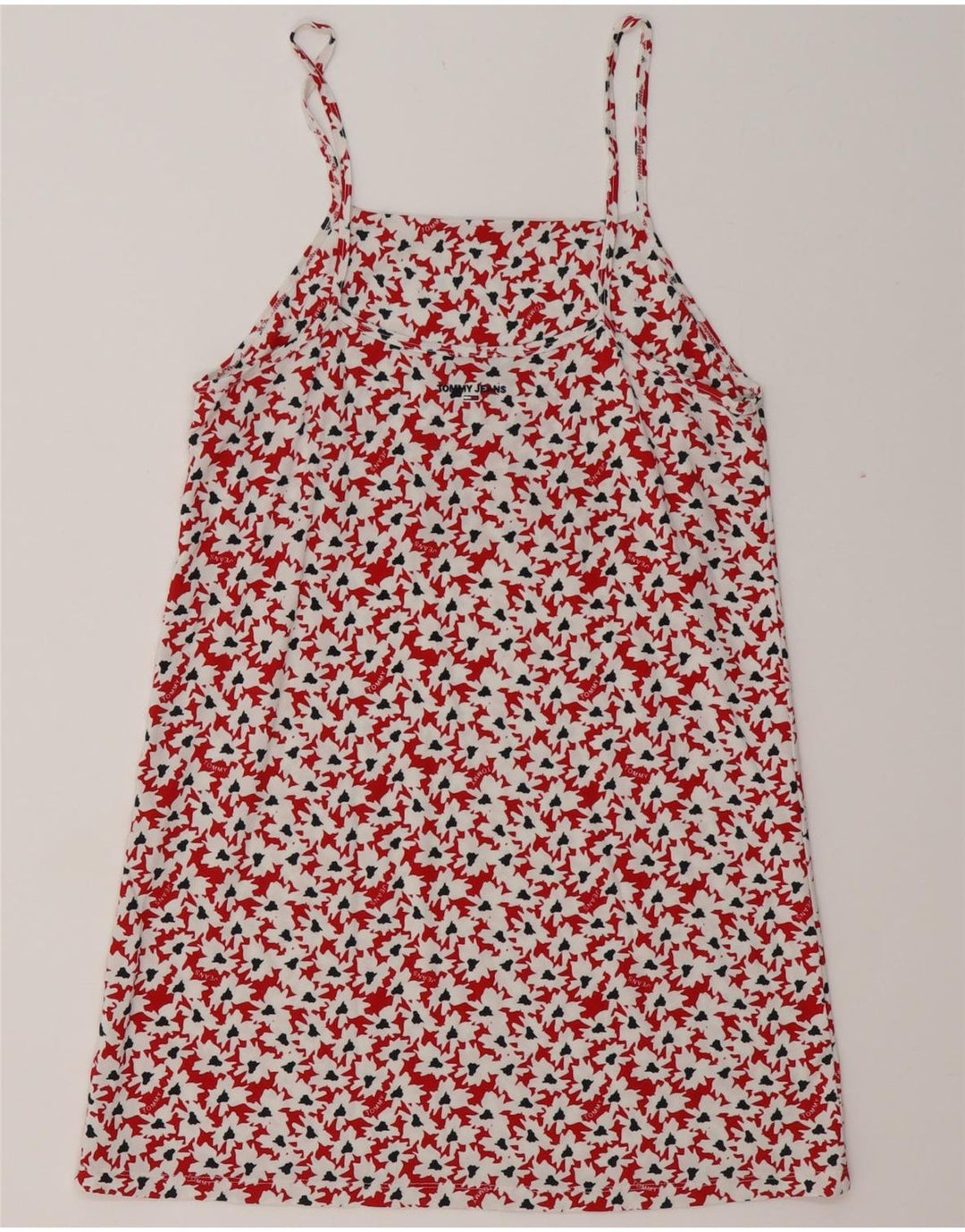 Blusa feminina TOMMY HILFIGER com padrão abstrato Reino Unido 12 vermelho médio