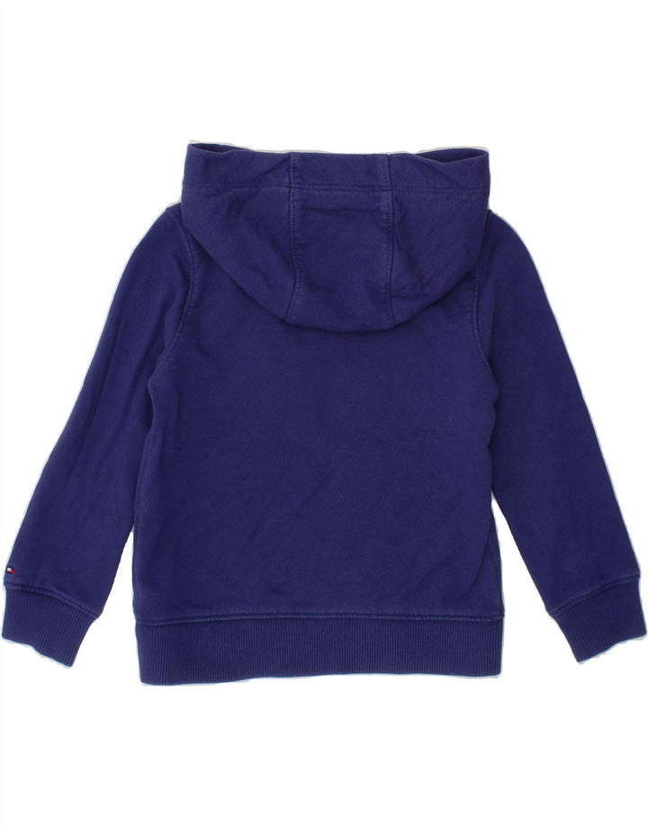 TOMMY HILFIGER Girls Graphic Hoodie Jumper 2-3 Years Blue Cotton Vintage Tommy Hilfiger and Second-Hand Tommy Hilfiger from Messina Hembry 