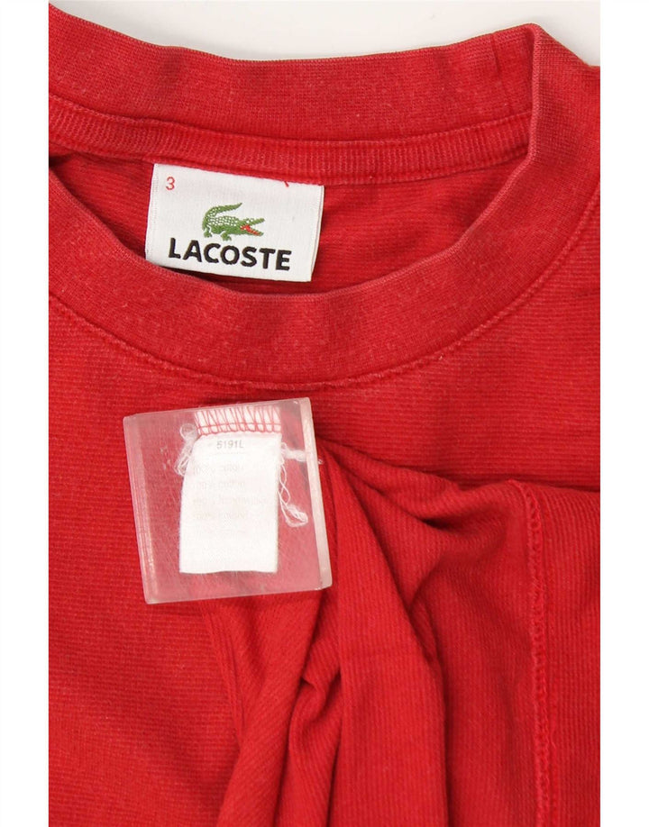 Camiseta masculina Lacoste tamanho superior 3 pequeno algodão vermelho