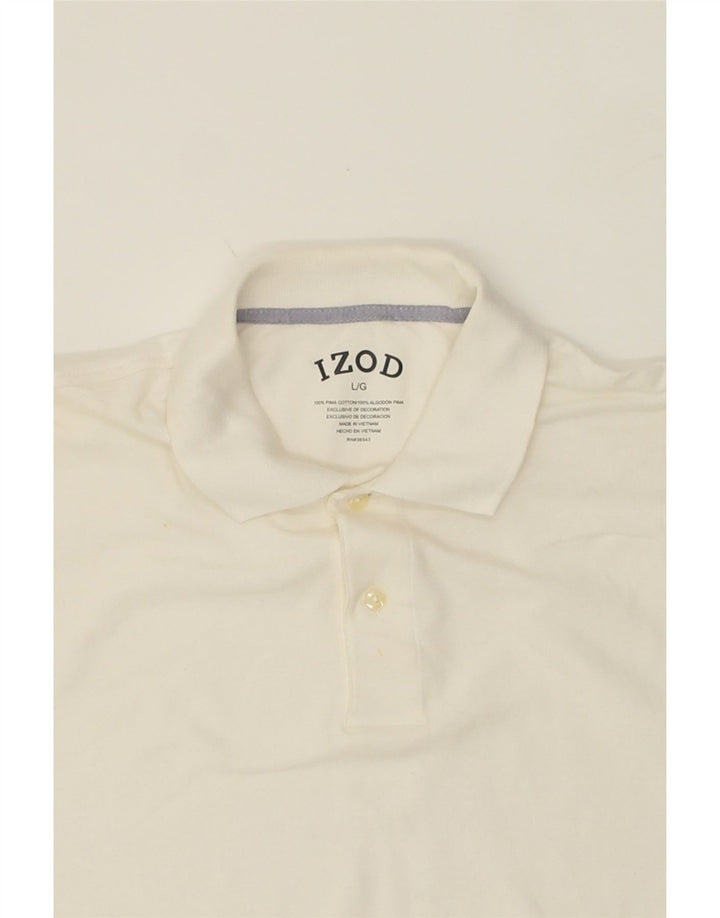 IZOD Mens Polo Shirt Large White Cotton Vintage Izod and Second-Hand Izod from Messina Hembry 