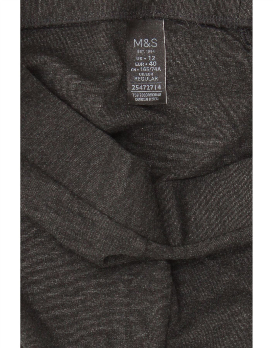 Leggings femininas Marks & Spencer Reino Unido 12 Viscose cinza médio