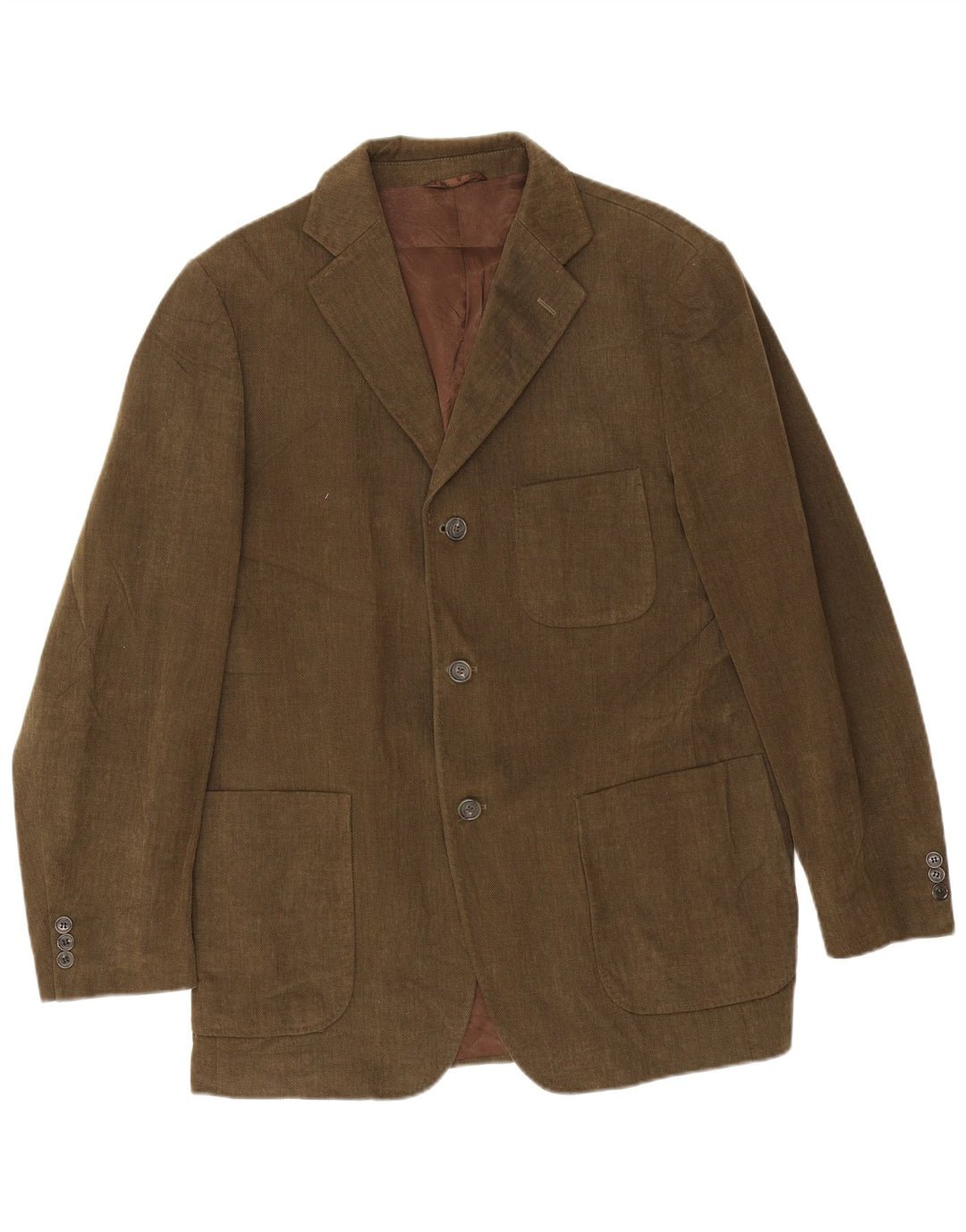Jaqueta blazer masculina de 3 botões Henry Cottons IT 54 2XL algodão cáqui