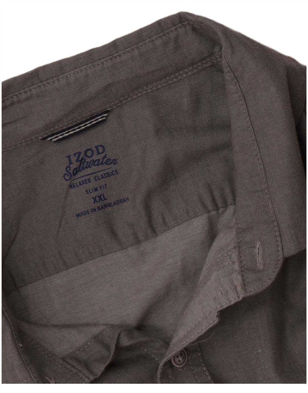 Camisa masculina Izod Salt Water Slim Fit 2XL cinza