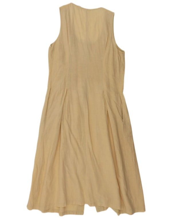 Vintage Womens Sleeveless Maxi Dress UK 14 Medium Yellow