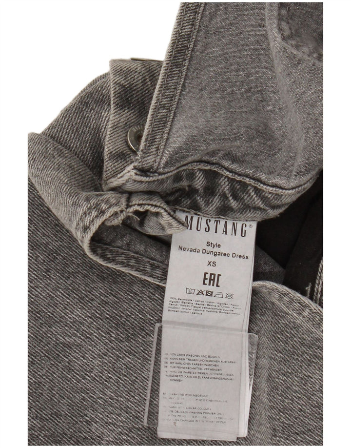 Vestido Dungaree Mustang Feminino Reino Unido 6 XS Algodão Cinza