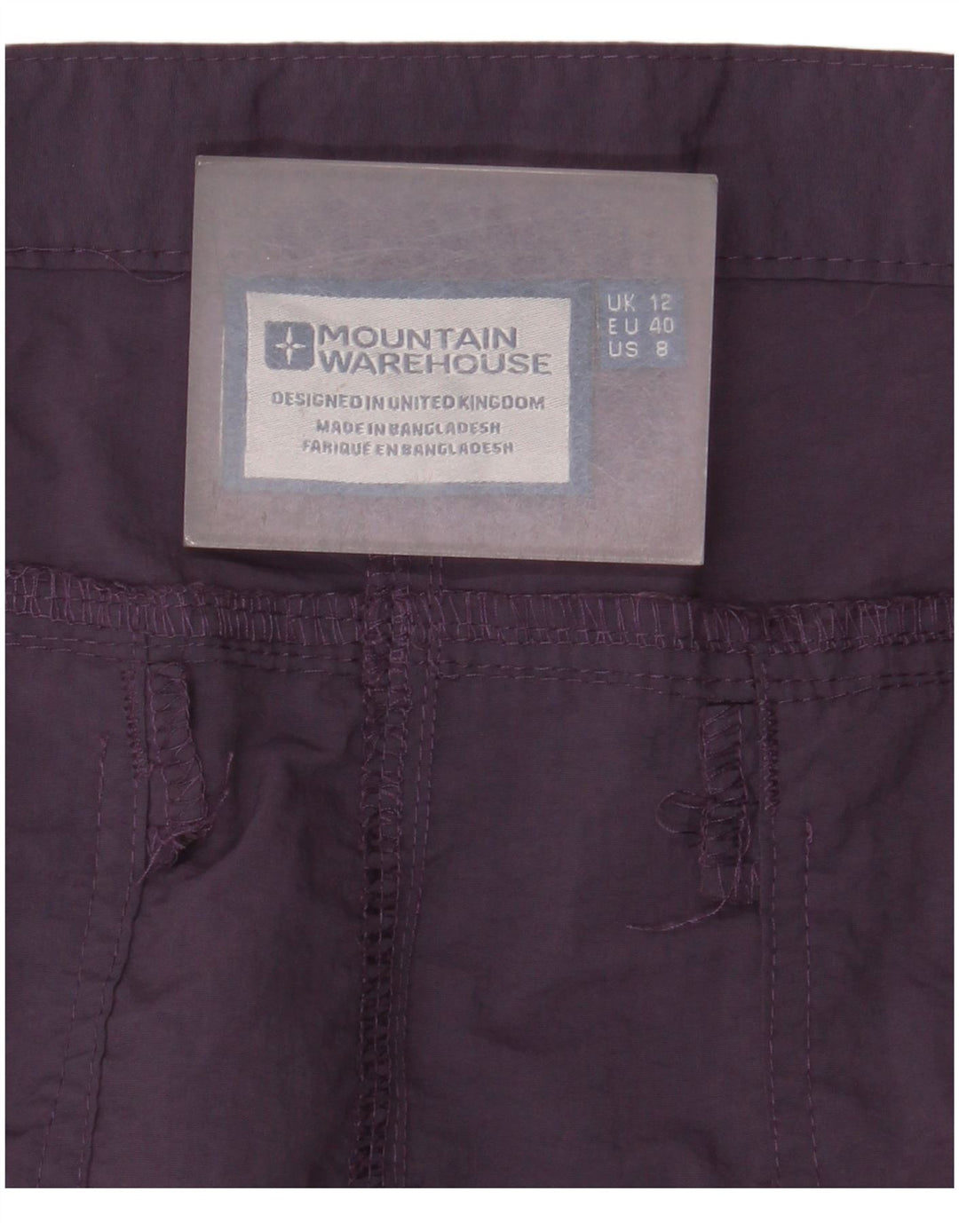 Shorts cargo feminino Mountain Warehouse UK 12 médio W32 roxo