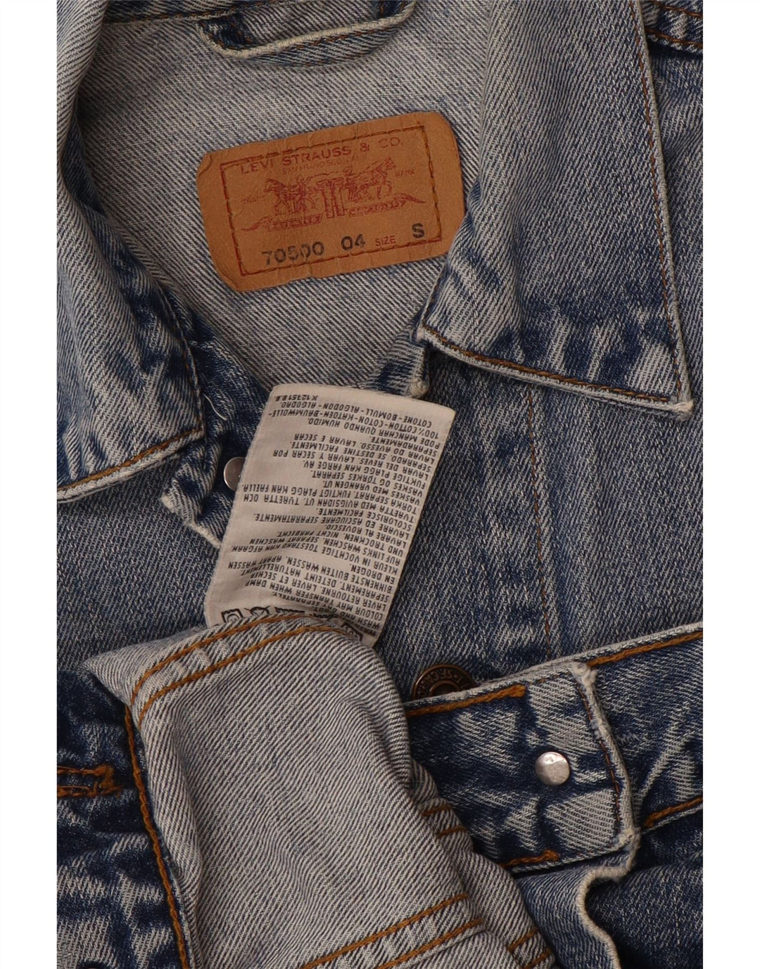 Jaqueta jeans feminina Levi's UK 10 pequeno algodão azul
