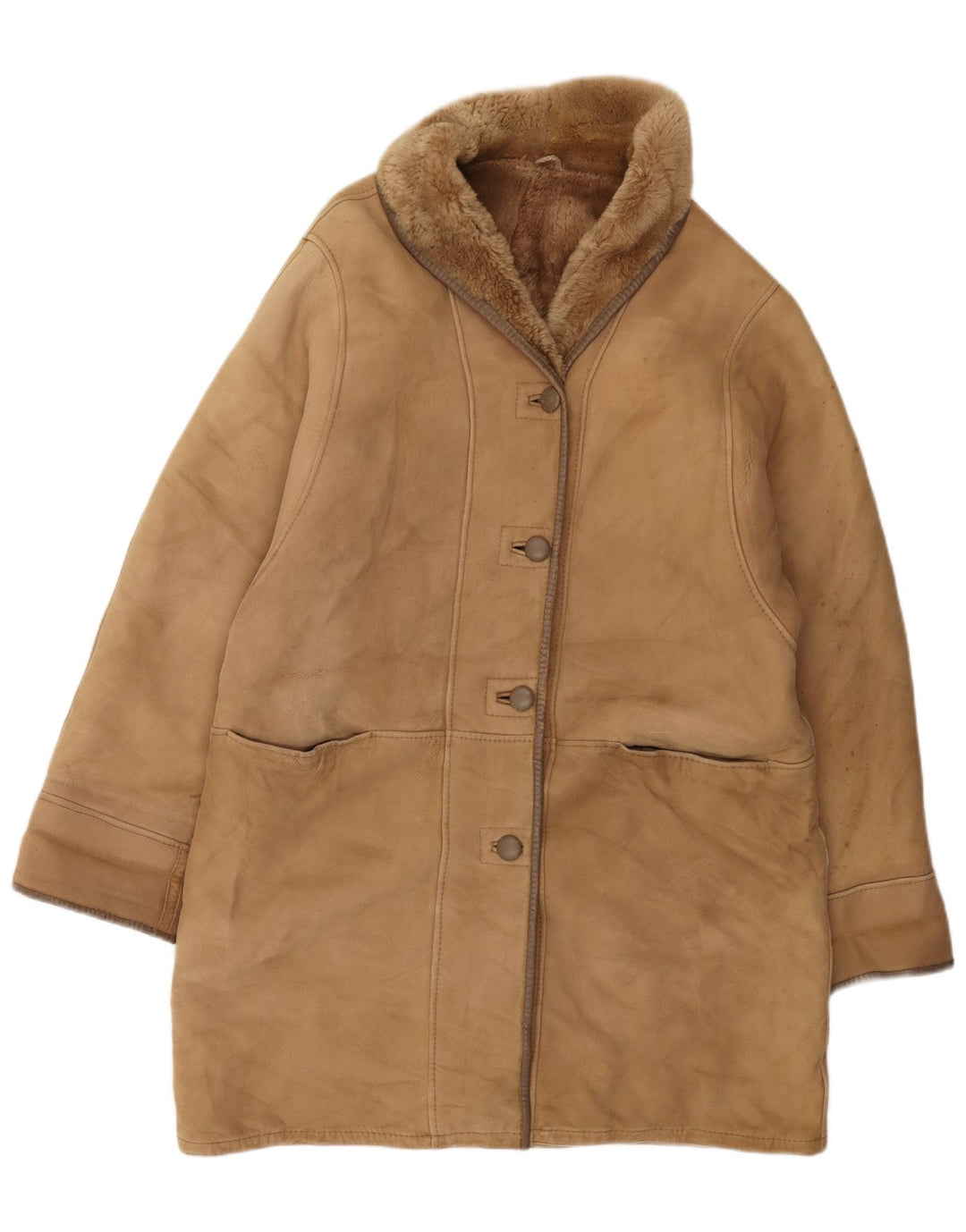 Casaco feminino Shearling Persona tamanho 21 Shearling bege médio