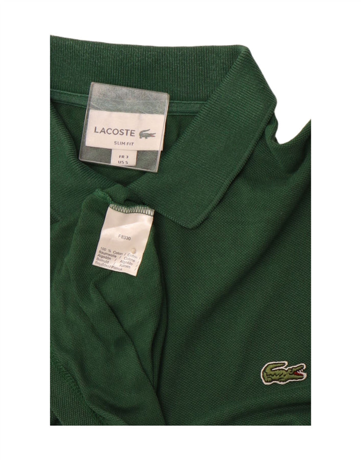 Camisa polo masculina LACOSTE Slim Fit tamanho 3 pequeno algodão verde