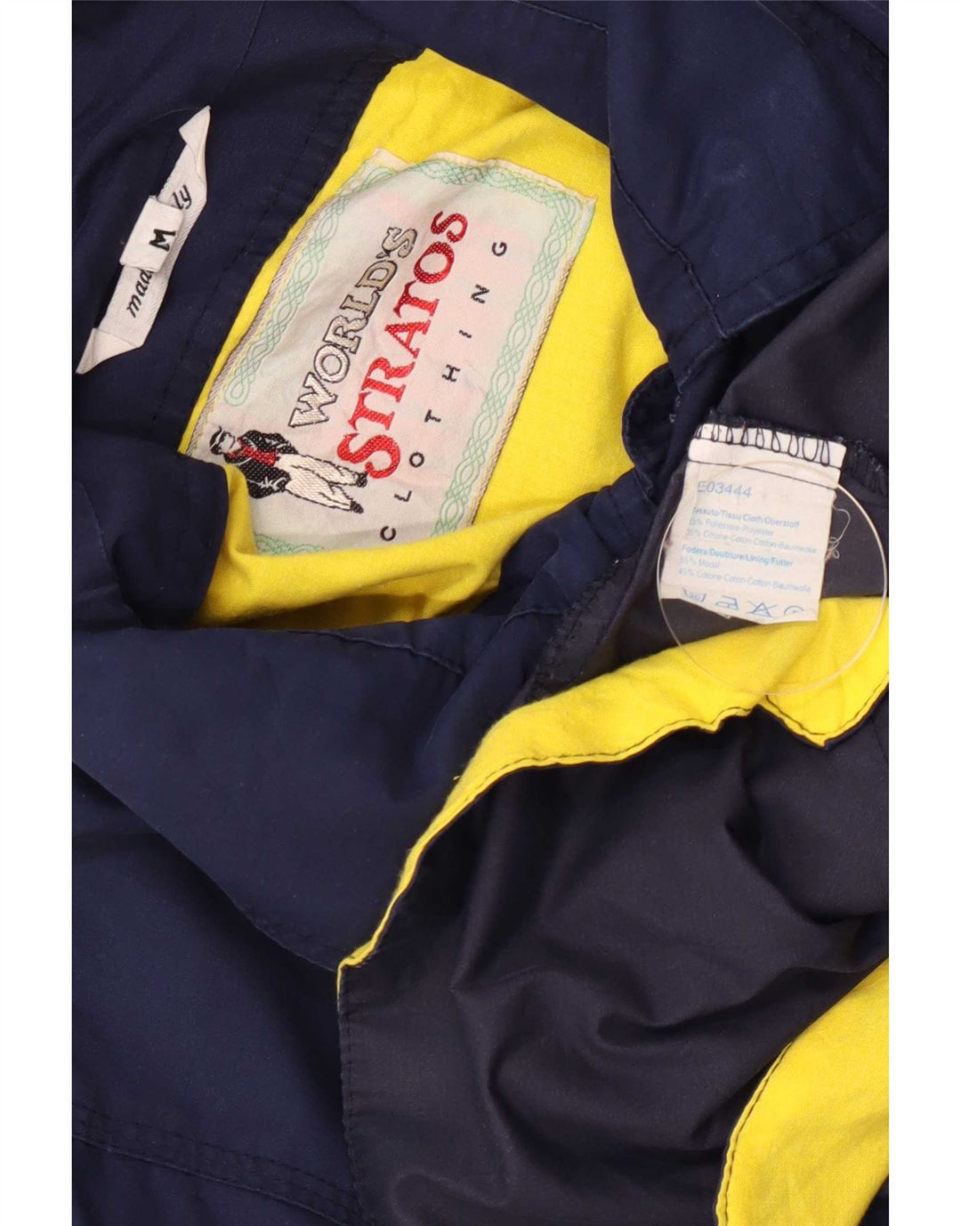 Jaqueta bomber masculina vintage UK 38 poliéster azul marinho médio