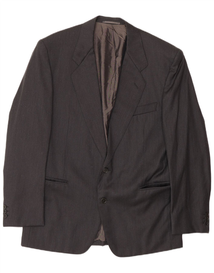 Jaqueta blazer masculina de 2 botões Gianfranco Ferre IT 50 grande lã cinza