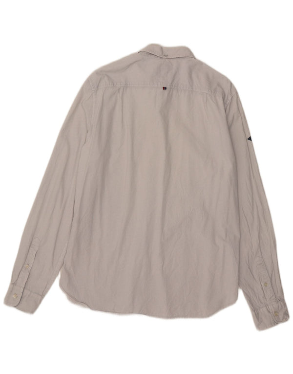 Camisa masculina Superdry 2XL algodão manchado cinza
