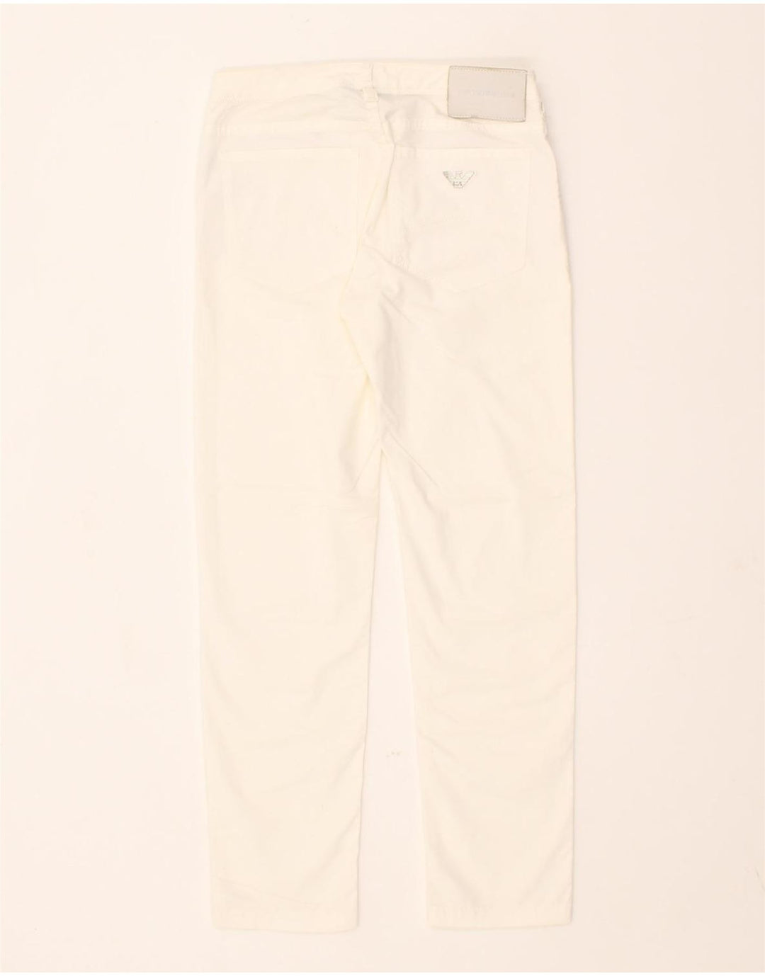EMPORIO ARMANI Womens Straight Cropped Trousers W24 L24 White Cotton Vintage Emporio Armani and Second-Hand Emporio Armani from Messina Hembry 