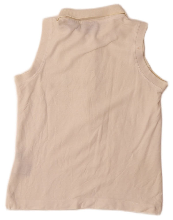 Polo feminino sem mangas Fila UK 12 médio algodão branco