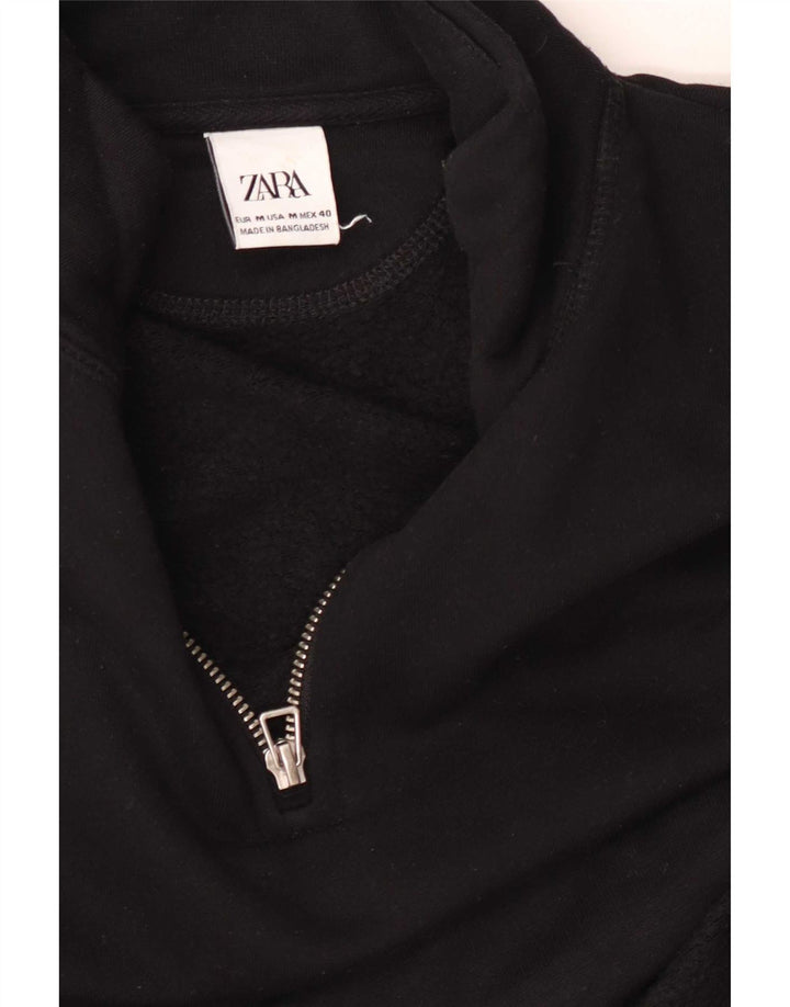 Moletom Zara Masculino com Zíper e Pescoço Jumper Médio Preto