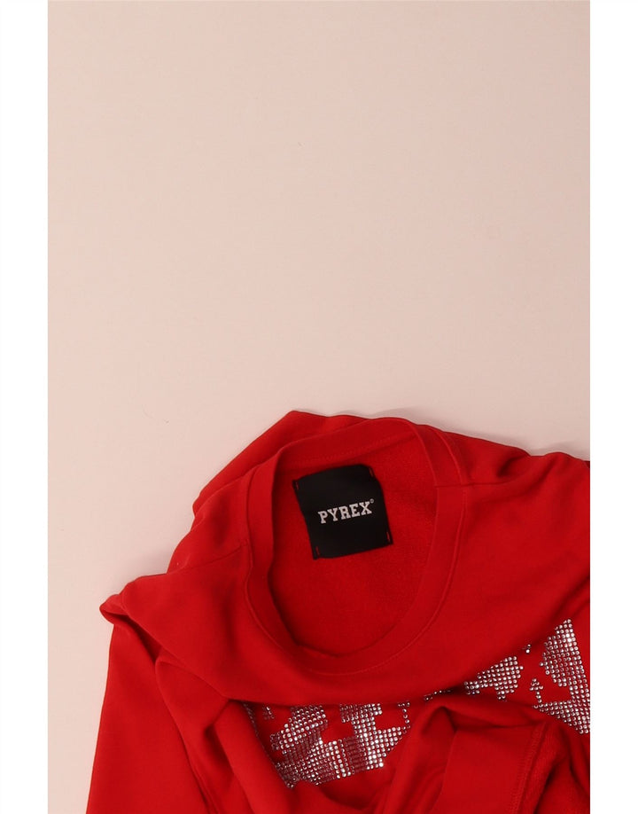 Suéter gráfico feminino PYREX UK 14 médio vermelho