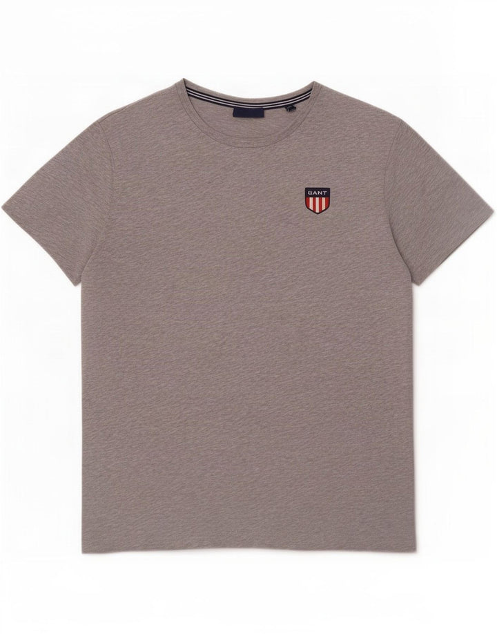 Camiseta masculina Gant algodão manchado cinza médio