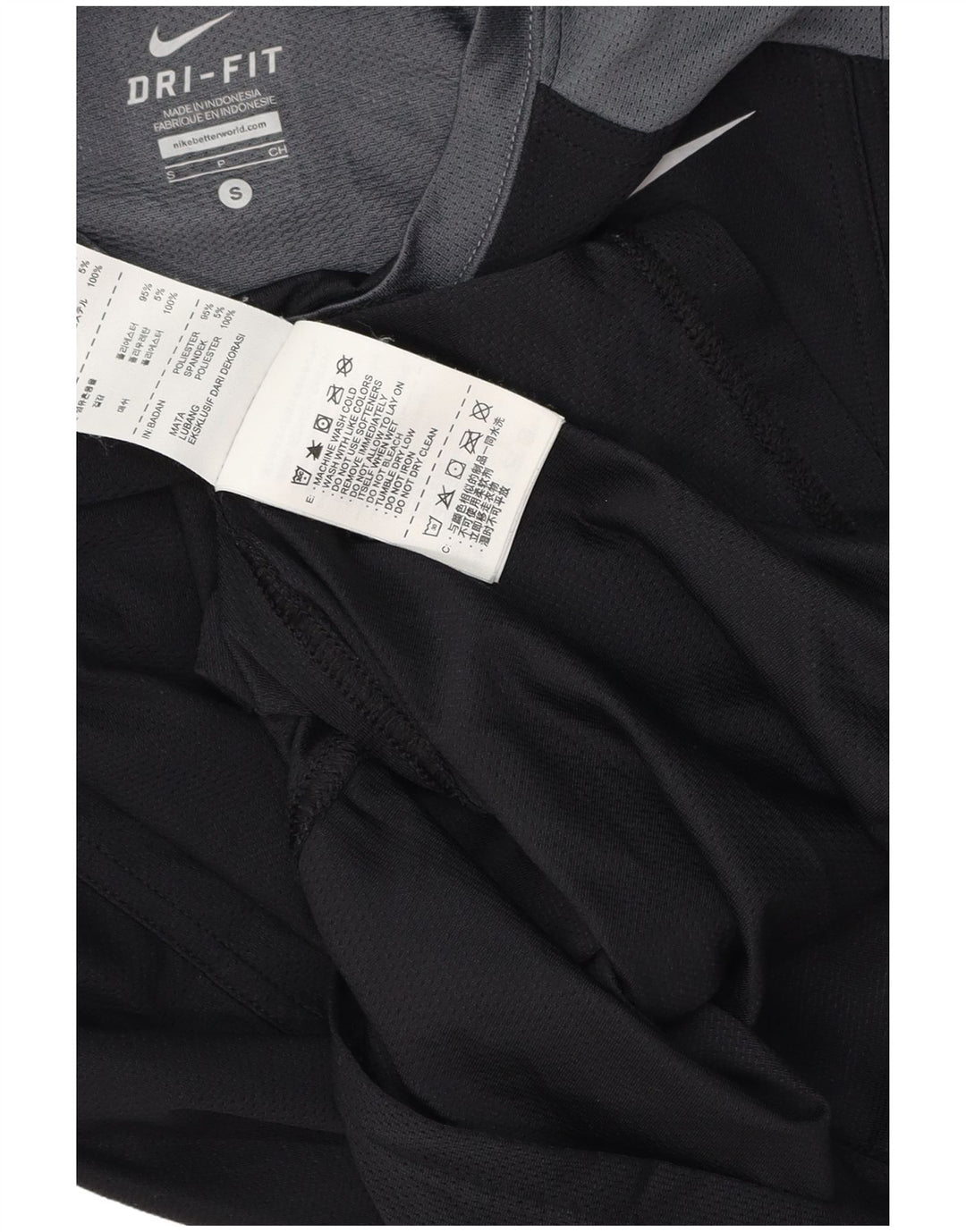 Nike Womens Dri Fit Vest Top UK 10 Pequeno Preto Colourblock Poliéster