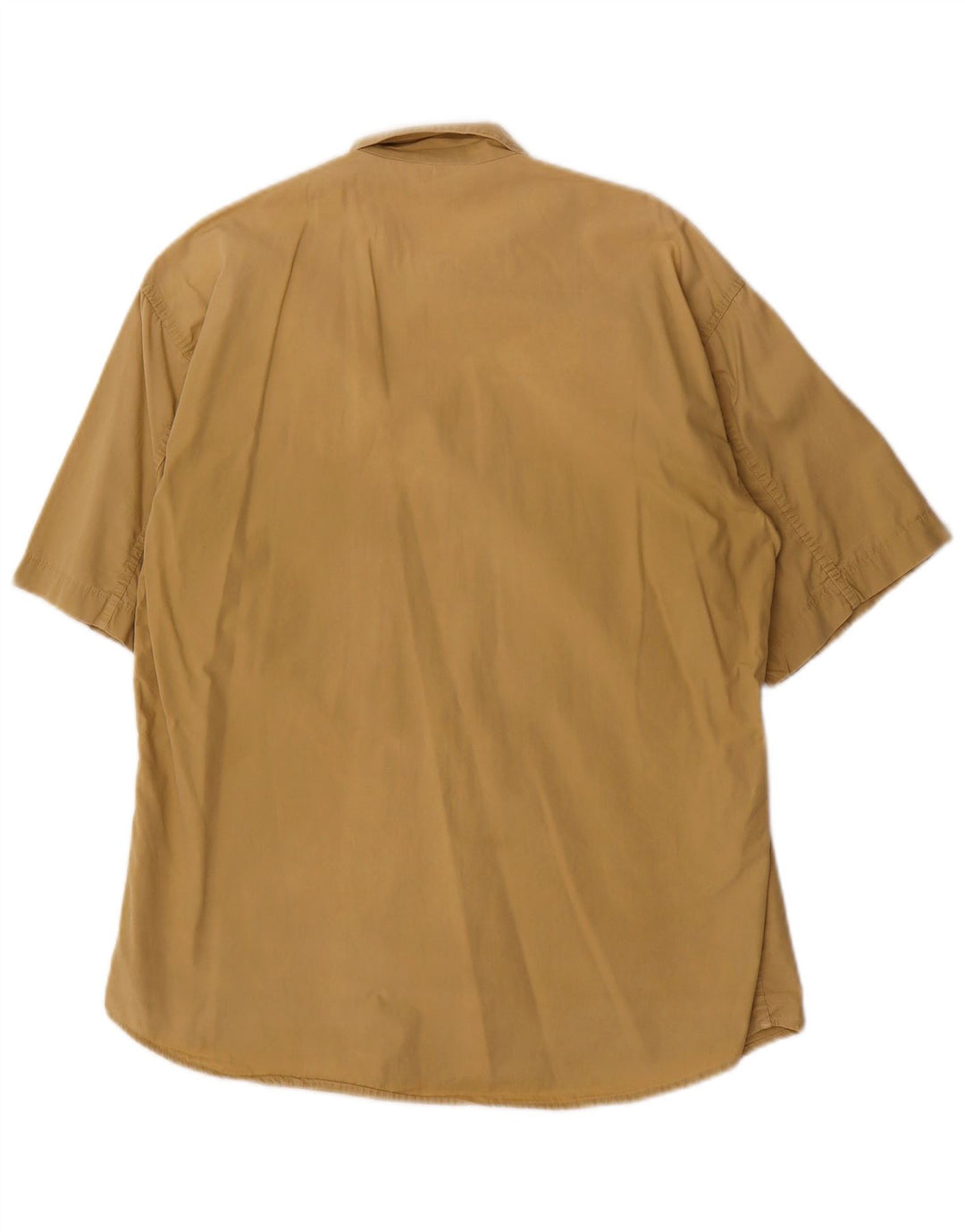 Camisa masculina Carrera de manga curta pequena bege algodão