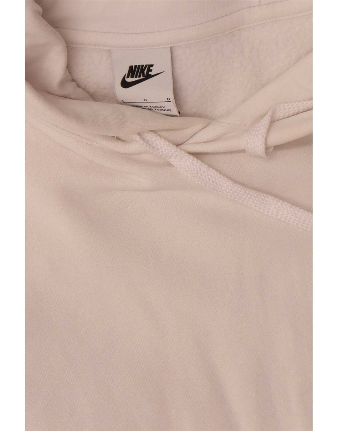 Suéter Nike masculino com capuz gráfico grande algodão branco