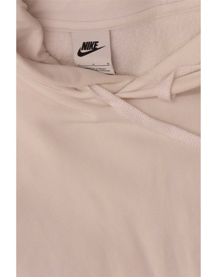 Suéter Nike masculino com capuz gráfico grande algodão branco