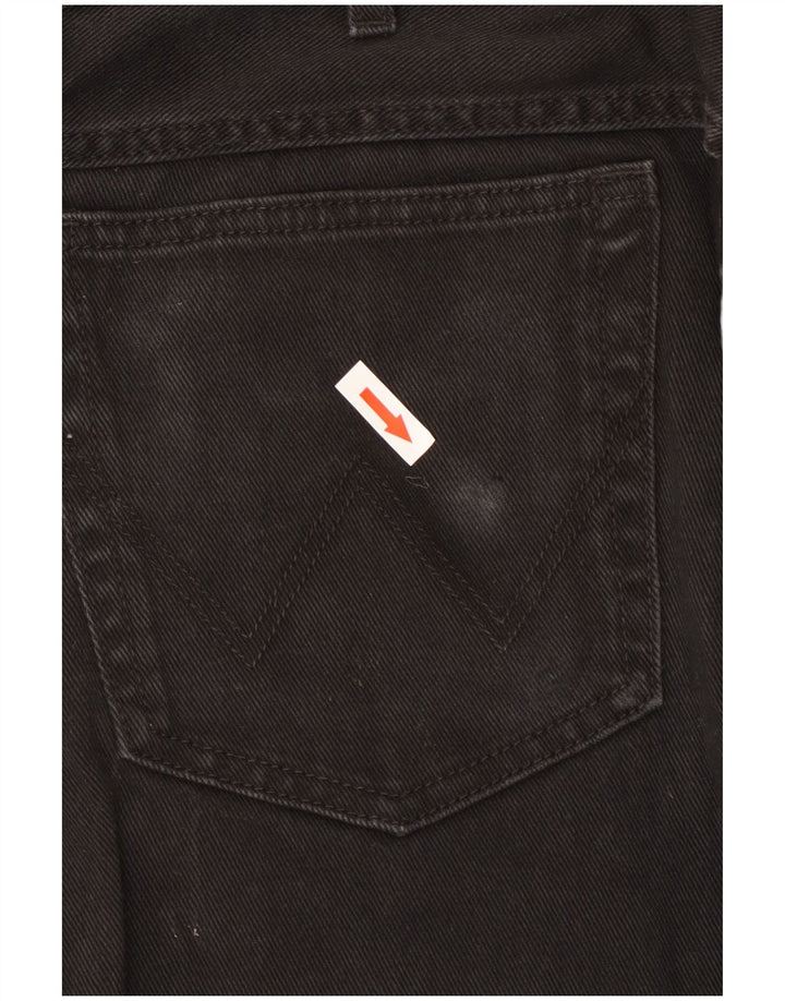 Wrangler Mens Regular Fit Straight Jeans W36 L30 Algodão Preto