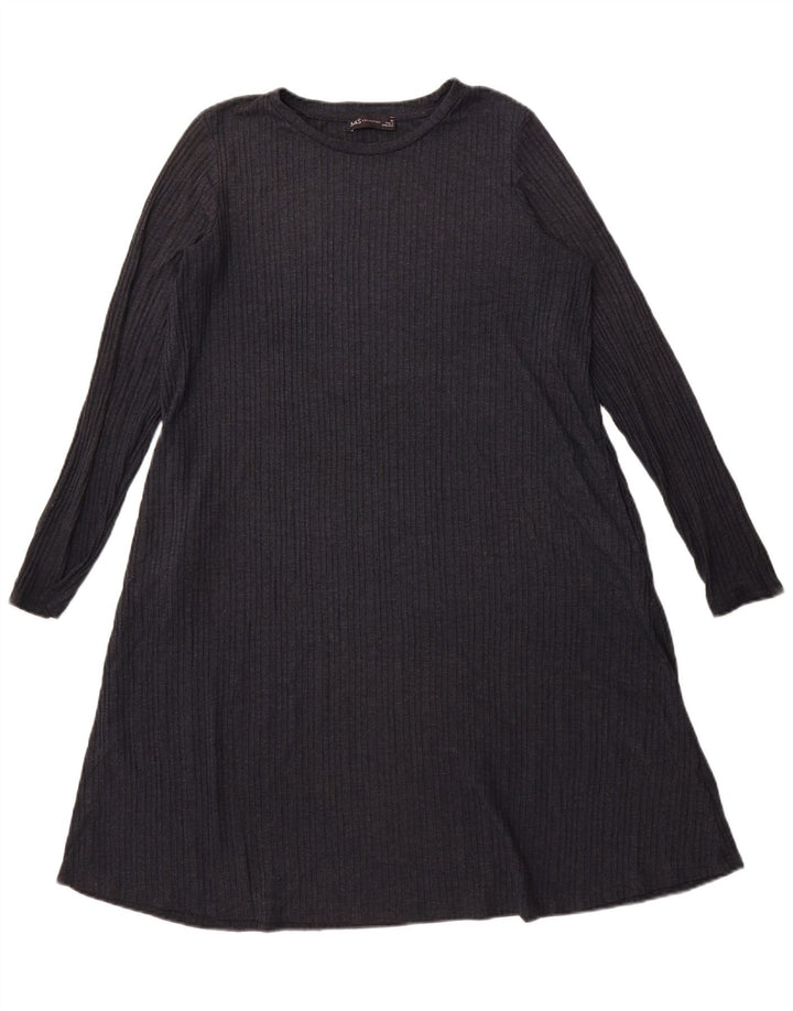 Vestido feminino Marks & Spencer A-Line UK 16 grande poliéster azul marinho