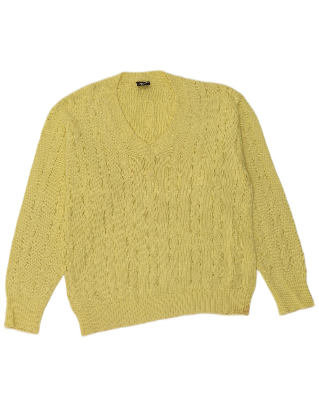 Suéter masculino C&A com decote em V amarelo médio