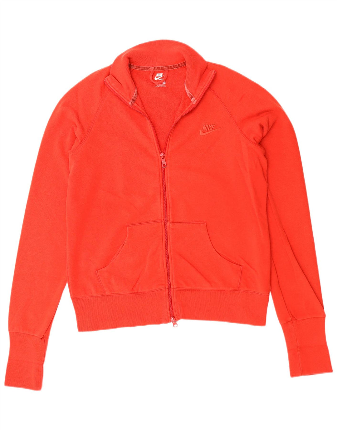 NIKE Womens Tracksuit Top Jacket UK 16 Grande Algodão Vermelho