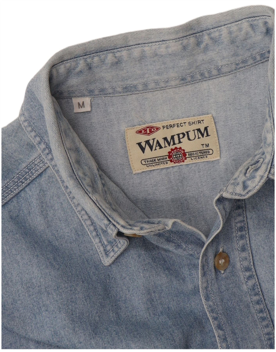 Camisa jeans masculina Wampum azul médio