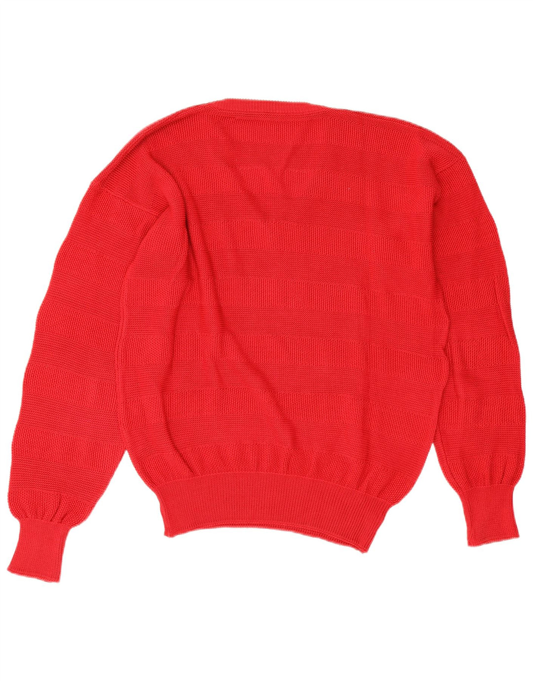 Suéter masculino vintage com decote em V XL listrado vermelho