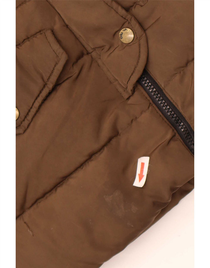 Jaqueta acolchoada com capuz para meninas Zara 11-12 anos bege