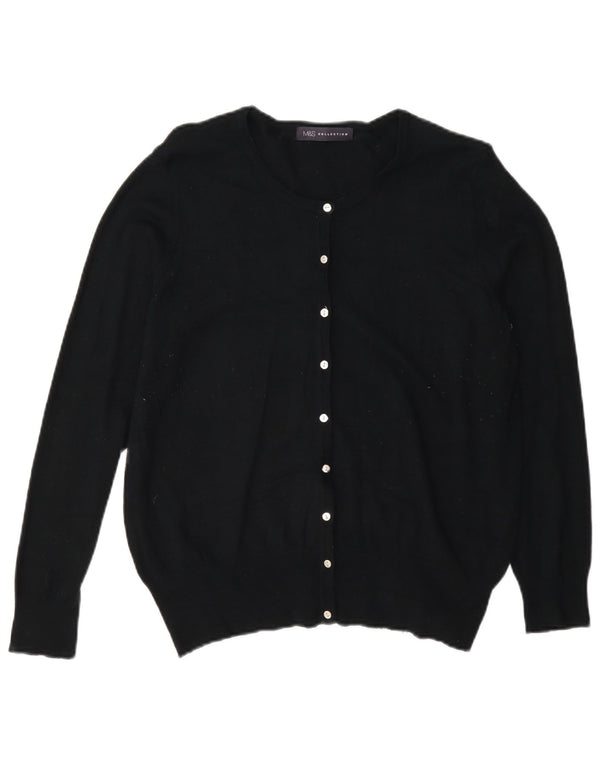 Suéter cardigã feminino Marks & Spencer Reino Unido 16 grande viscose preta
