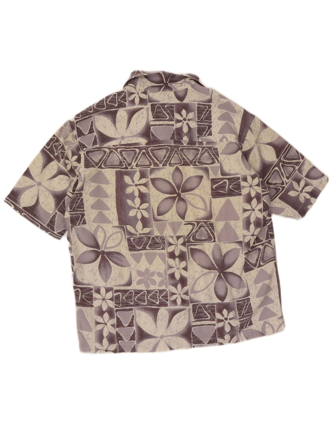 Camisa masculina ilimitada de manga curta média roxa floral