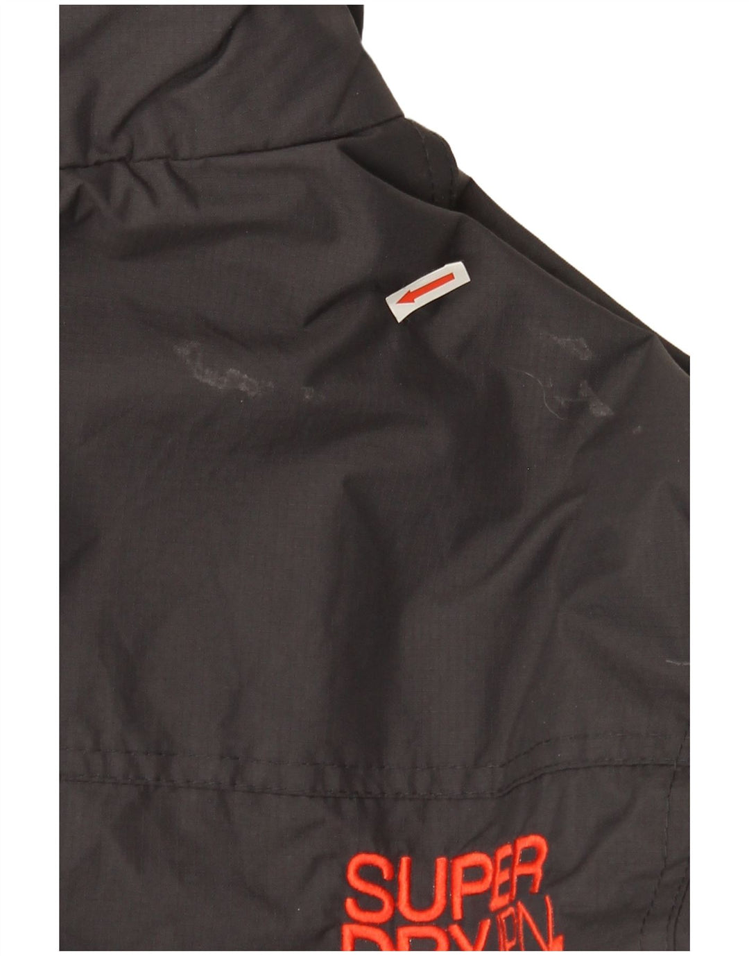 Superdry Womens The Windcheater Graphic Bomber Jacket UK 14 Médio Preto
