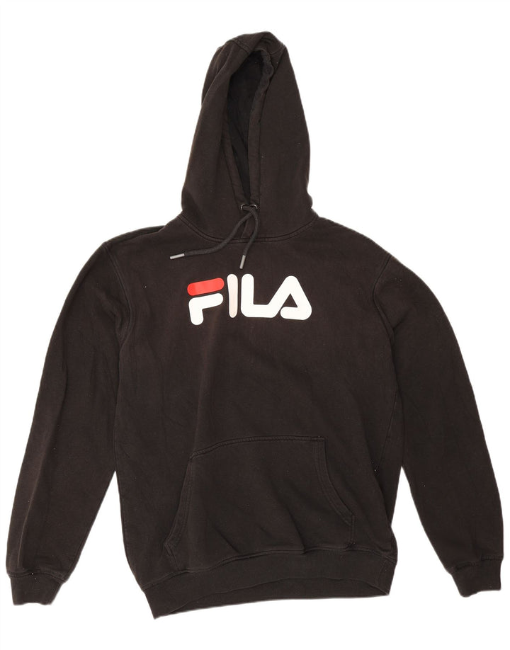 Fila Mens Graphic Hoodie Jumper Médio Algodão Preto
