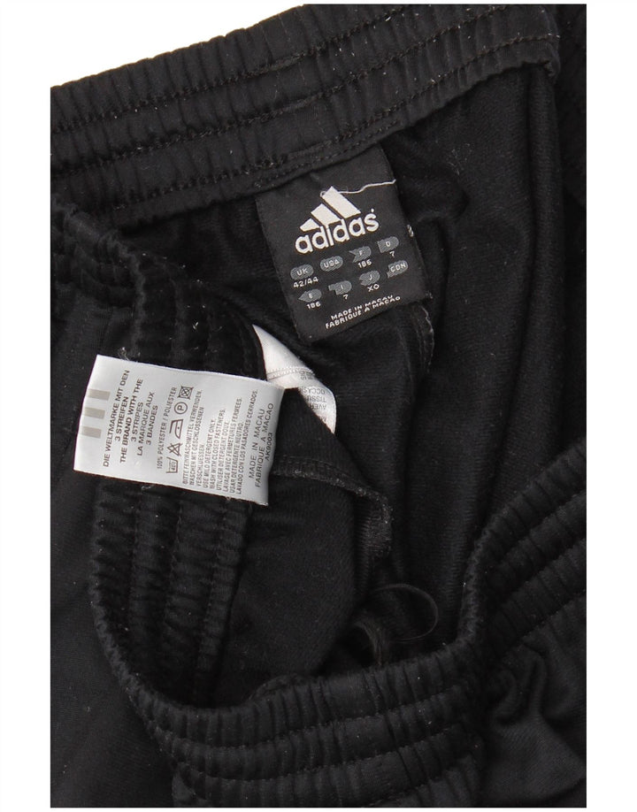 Calças de treino masculinas Adidas UK 42/44 poliéster preto grande