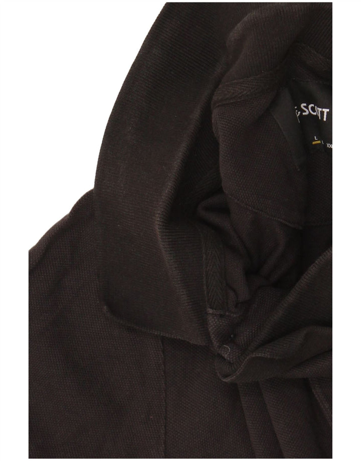 Camisa polo masculina Lyle & Scott grande algodão preto