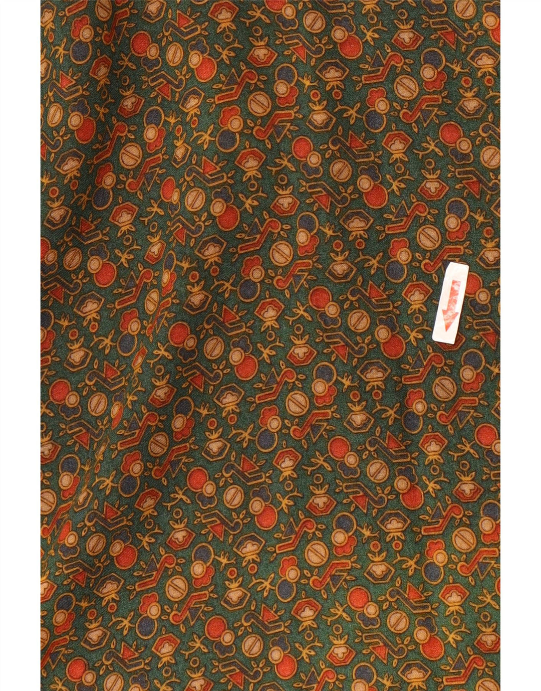 Camisa masculina VINTAGE grande cáqui viscose geométrica