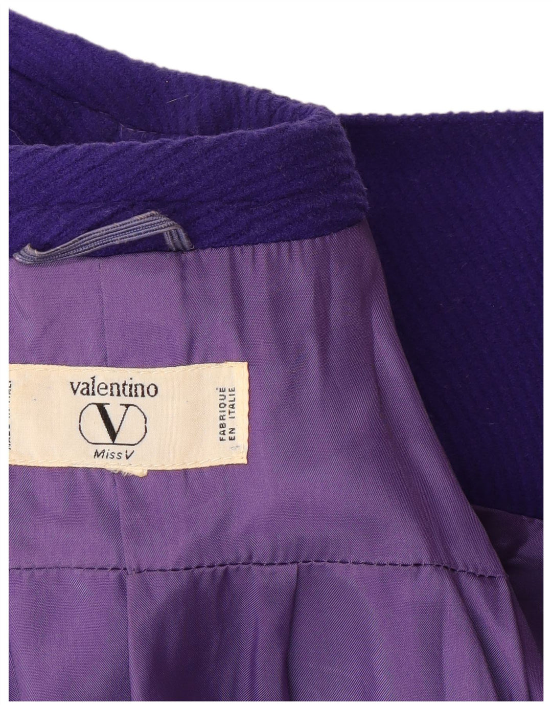 Sobretudo feminino Miss V VALENTINO UK 20 2XL roxo lã clássico