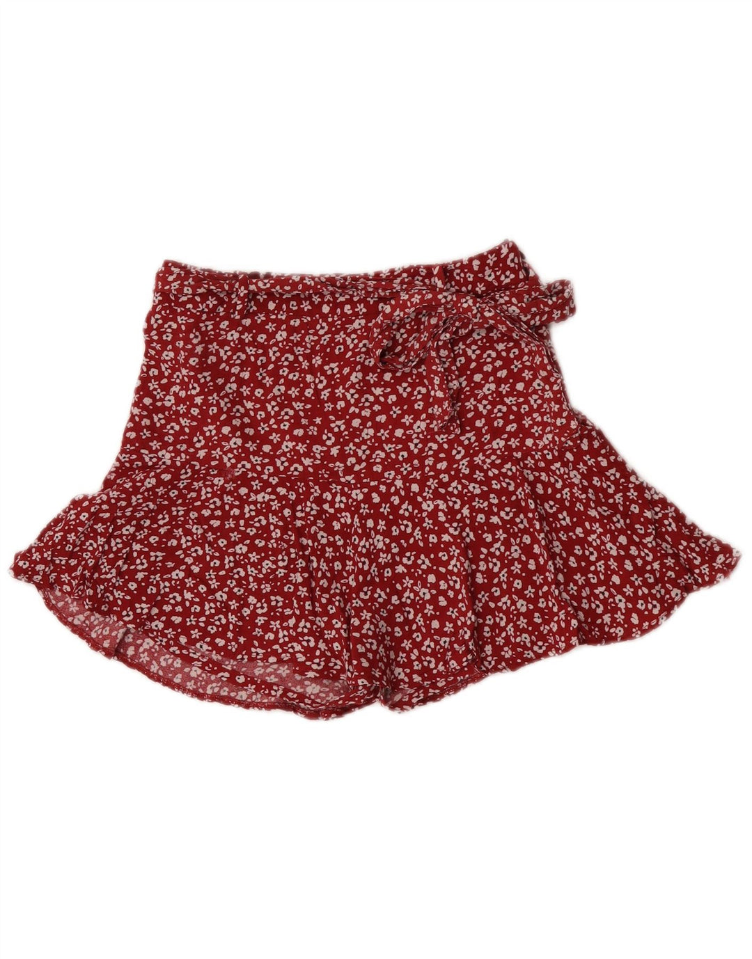 Mini saia feminina Zara XS W24 floral vermelho