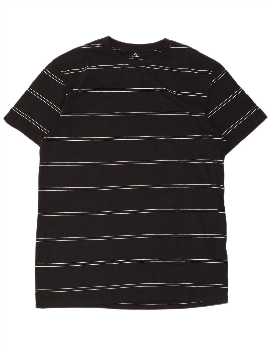 Rip Curl Camiseta masculina de ajuste padrão Top médio de algodão listrado preto