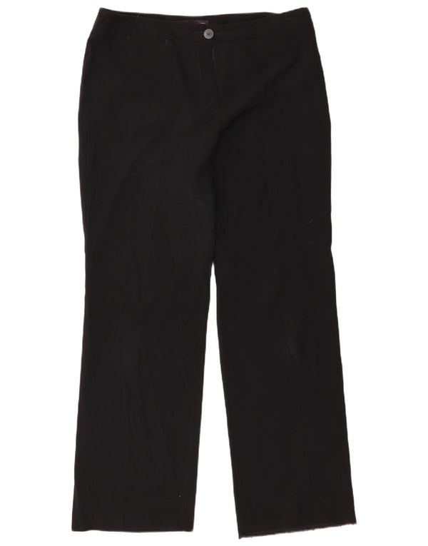 Calça feminina reta casual Marks & Spencer Reino Unido 14 grande W34 L31 preta