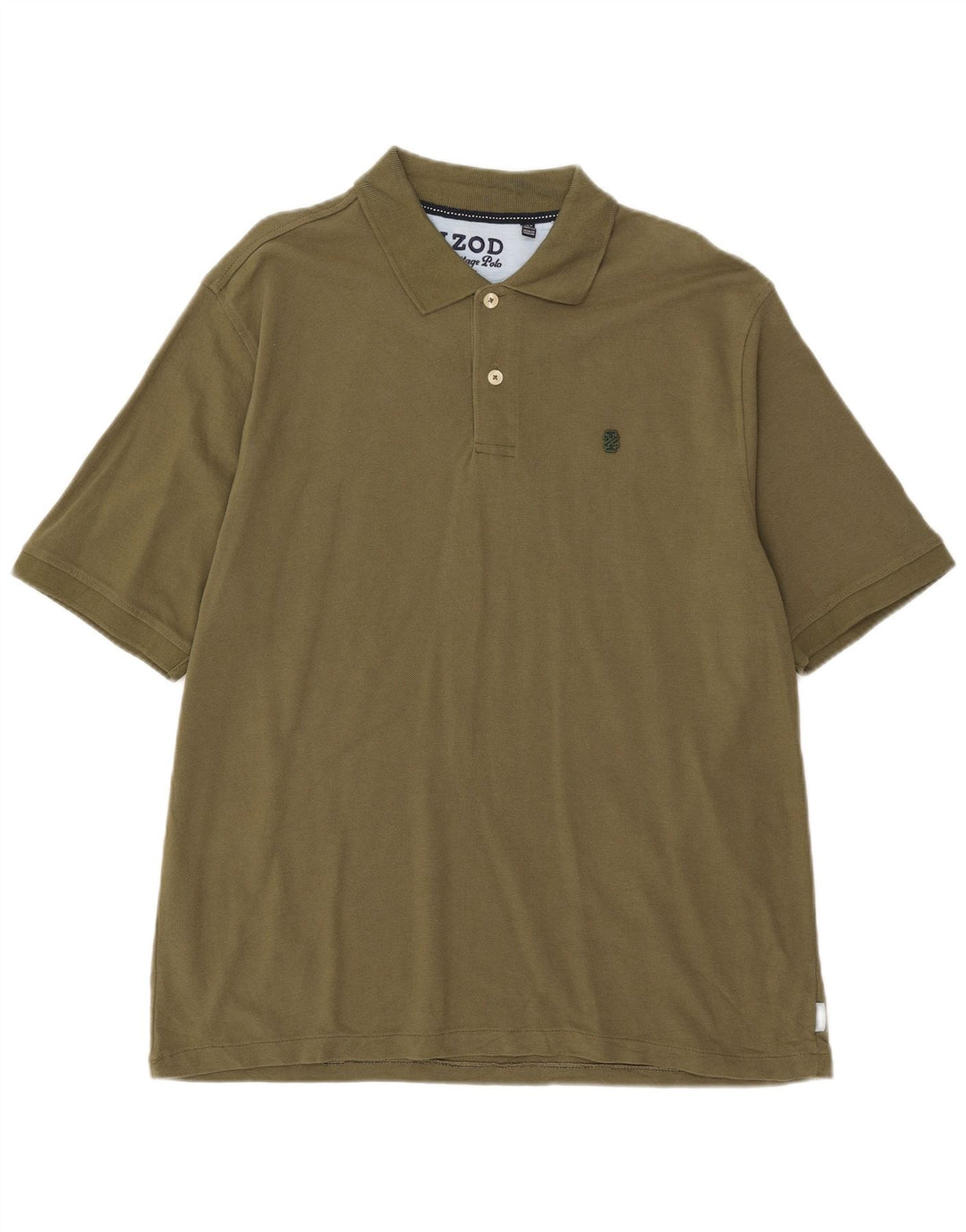 Camisa polo masculina Izod Heritage grande algodão cáqui